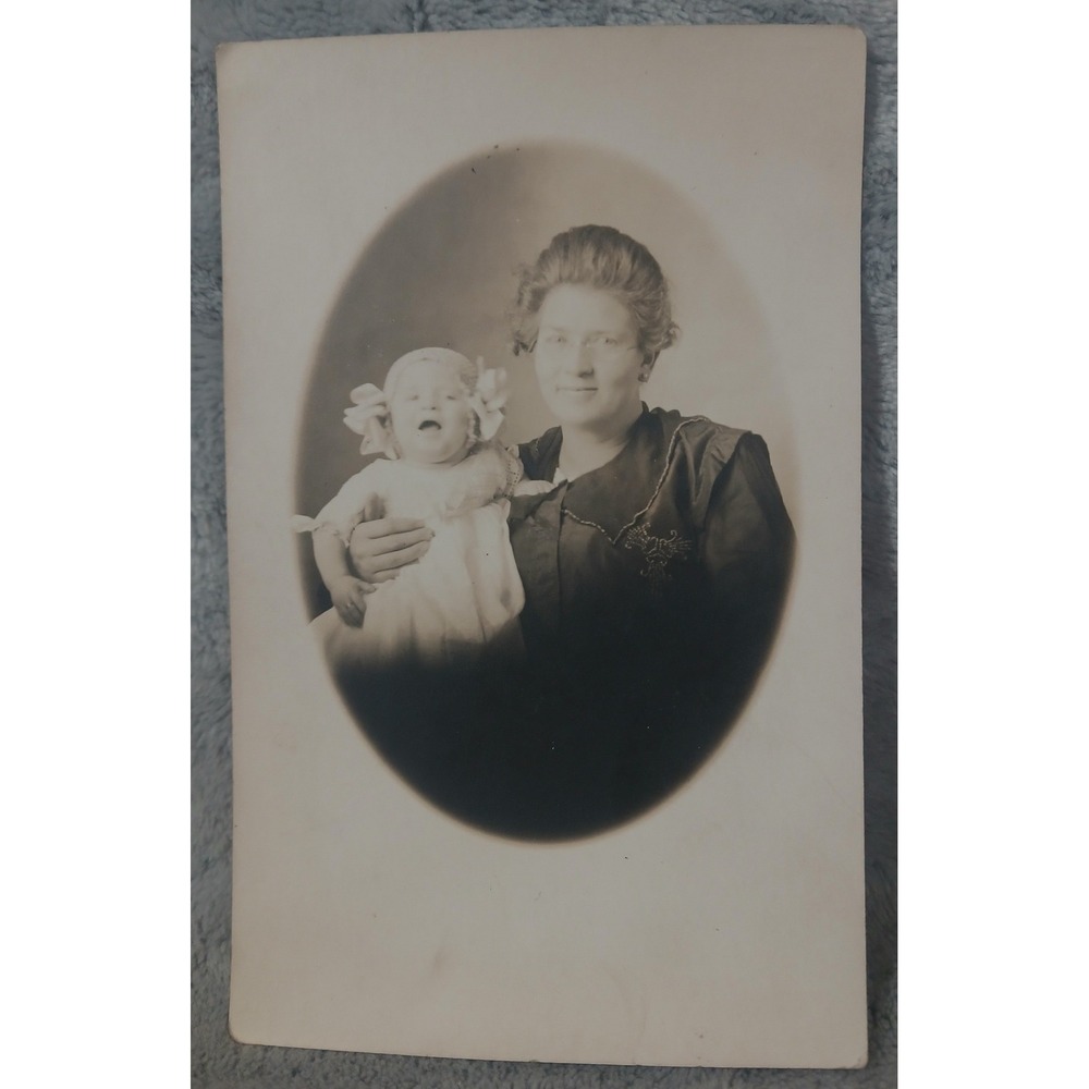 Antique RPPC Katie and Fern Snyder Montgomery County Kansas 1909 Artura Postcard